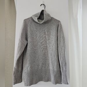 Aritzia Light Grey Ribbed Turtleneck Sweater
